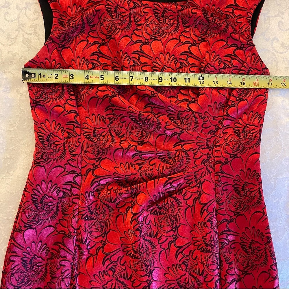 Connected Apparel Red Dress Side Ruched Holiday Party Dress - Picture 13 of 16